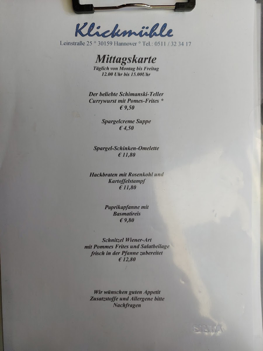 Menu Klickmuhle 2.0-4